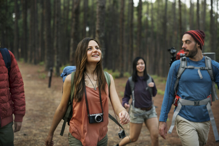 trek walking happiness friendship camper concept